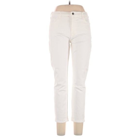 JEN7 by 7 For All Mankind White Boyfriend Skinny Jeans Sz 10 NWT - Picture 1 of 4